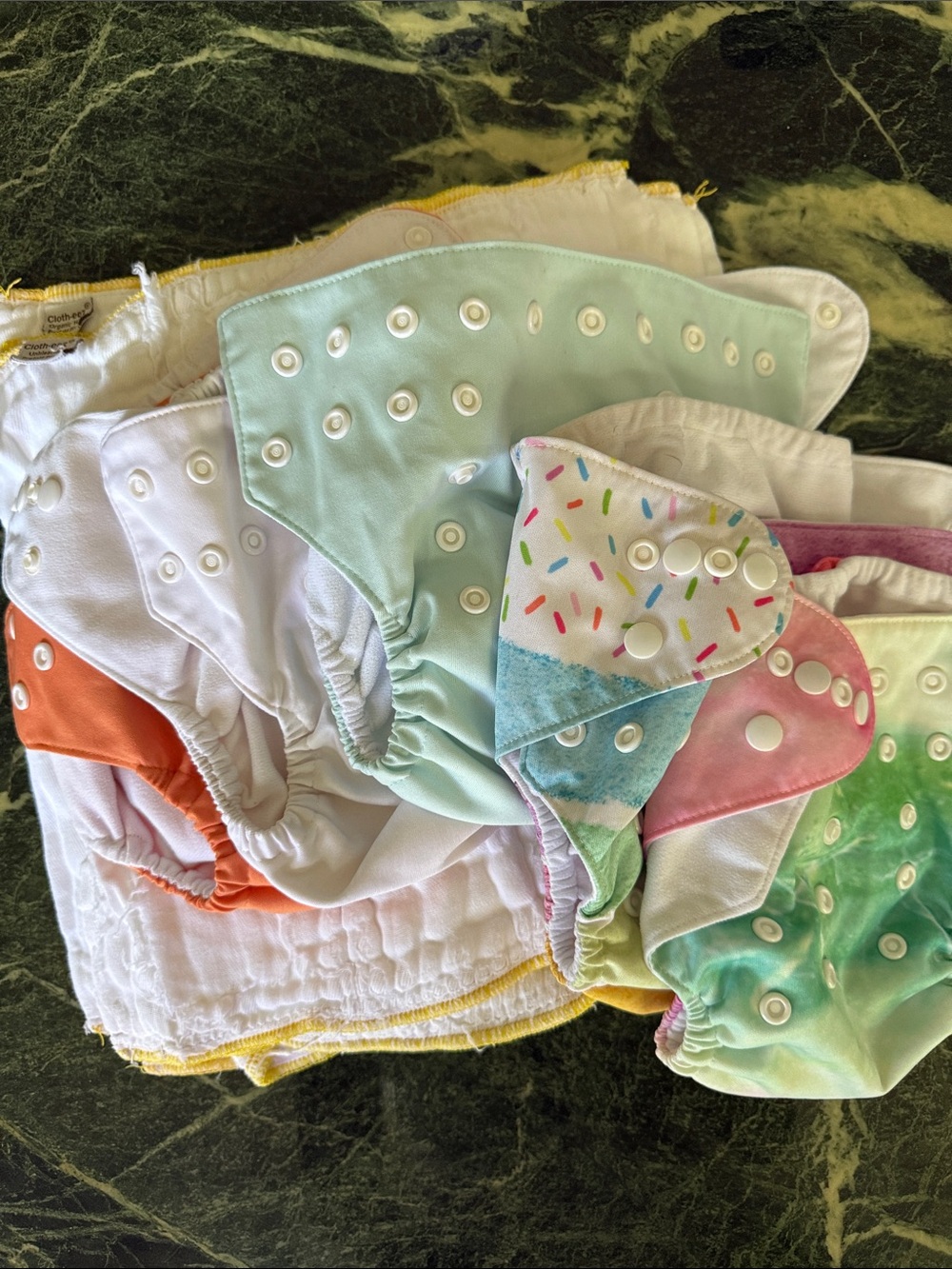 Bundle Cloth DiaperCovers - Pastel Mint, Pink, Orange, Green, White